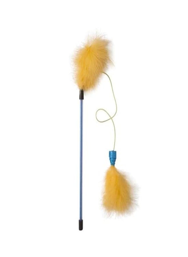 جي دبليو عصا الريش التفاعلية من جي دبليو كاتاكشن للقطط، عصا تفاعلية للقطط مزودة بريش، تحاكي فريسة حقيقية في الهواء، للشد والجذب والمطاردة والقفز واللعب، مناسبة للقطط والقطط الصغيرة. - Image 3